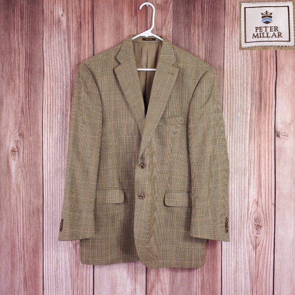 Peter Millar Nordstrom Mens 42R Sport Coat Blazer 100% Wool Glen Plaid Canada